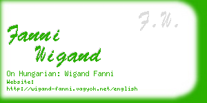 fanni wigand business card